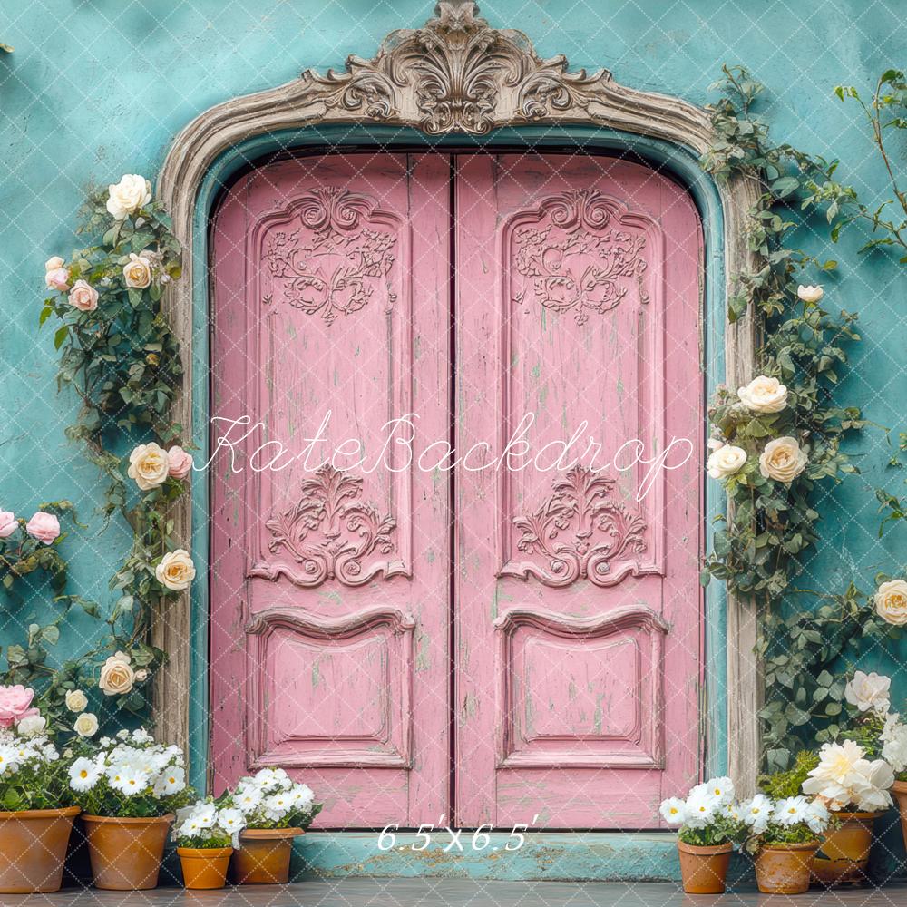 Kate Pink Vintage Door Spring Backdrop Designed by Mini MakeBelieve - Kate Backdrop AU