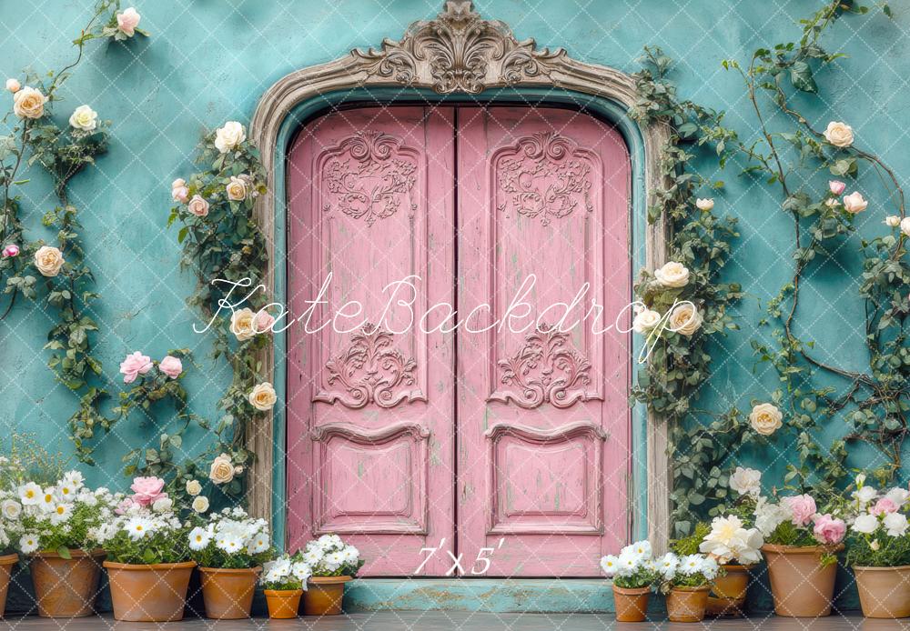 Kate Pink Vintage Door Spring Backdrop Designed by Mini MakeBelieve - Kate Backdrop AU