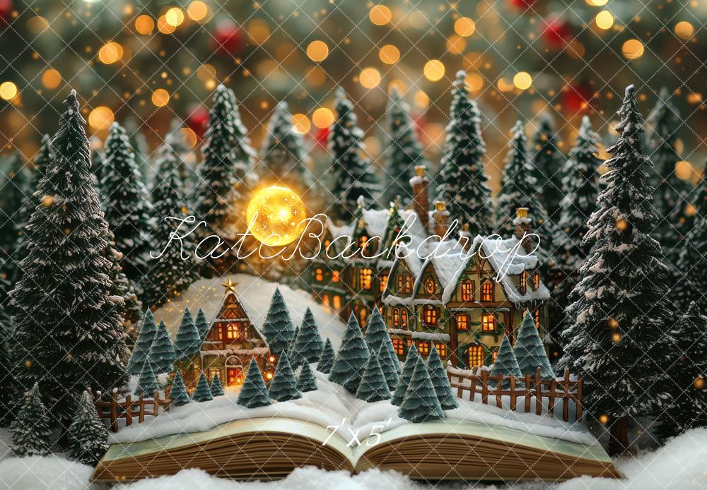 Kate Christmas Snow Village Open Book Backdrop Designed by Mini MakeBelieve - Kate Backdrop AU