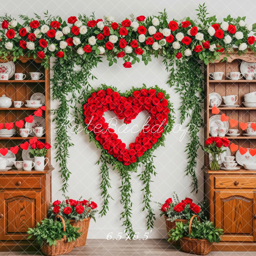 Kate Heart Roses Garland Cabinet Backdrop Designed by Patty Roberts