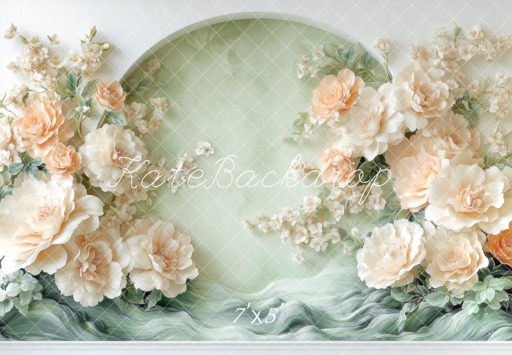 Kate Flower Arch Peonies Green Backdrop Designed by Mini MakeBelieve - Kate Backdrop AU
