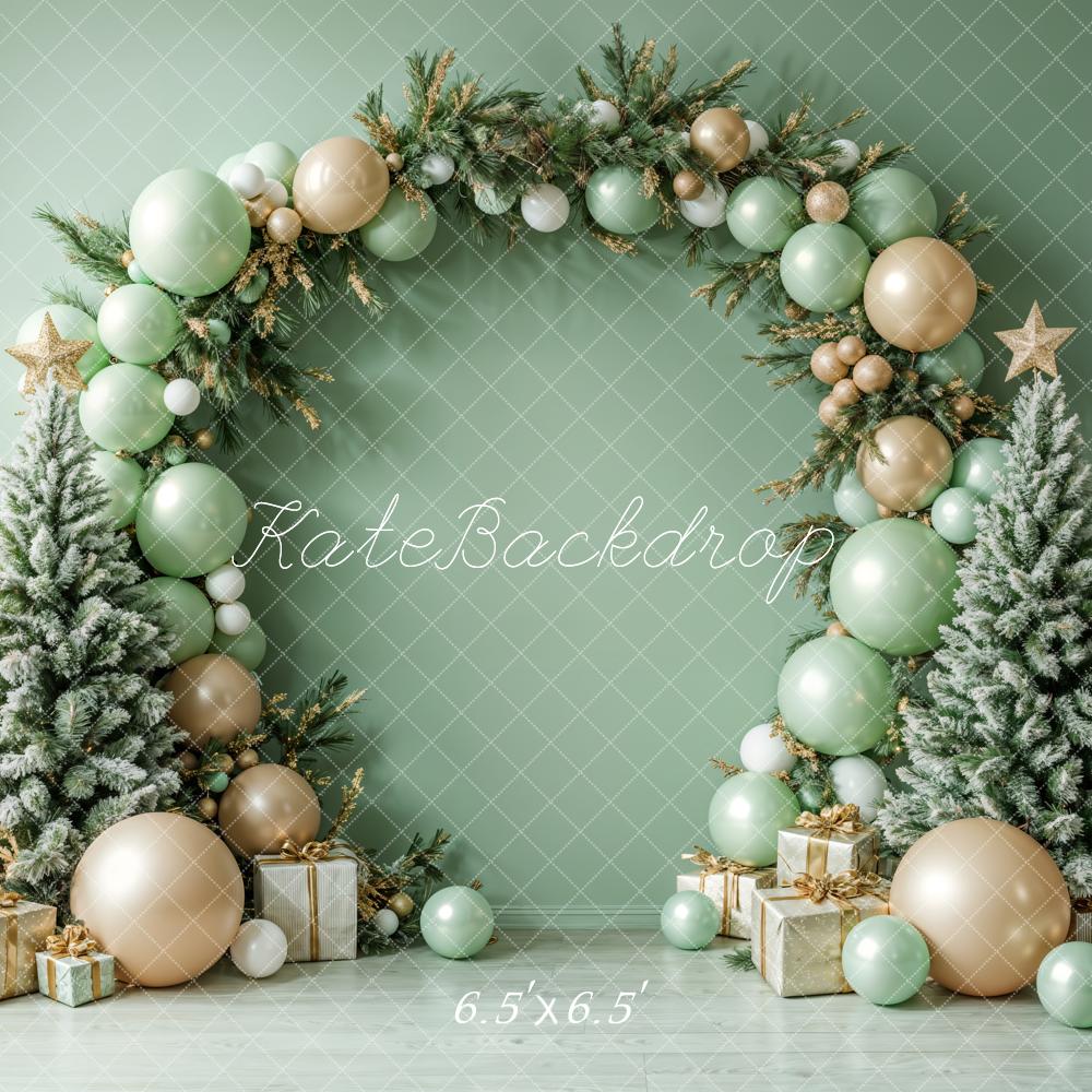 Kate Christmas Balloon Arch Trees Backdrop Designed by Emetselch - Kate Backdrop AU