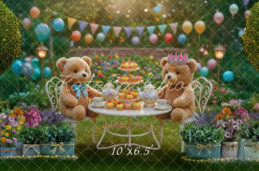 Kate Teddy Bear Tea Party Backdrop Designed by Mini MakeBelieve
