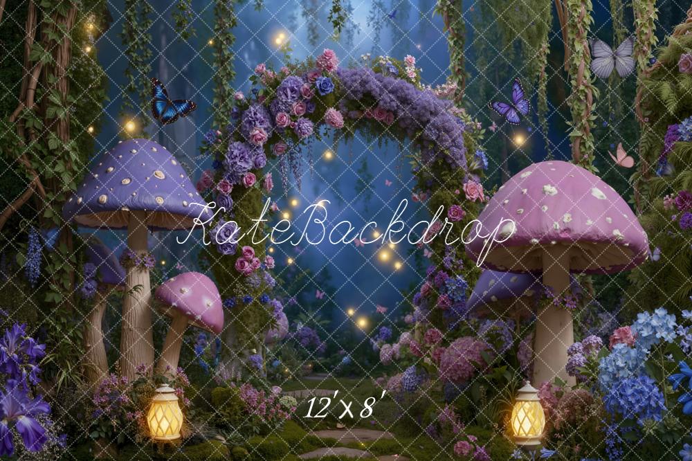 Kate Fairy Fantasy Night Mushrooms Backdrop Designed by Emetselch
