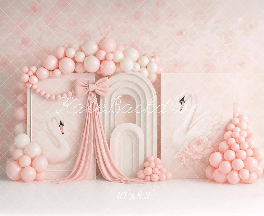 Kate Swan Pink Balloons Birthday Backdrop Designed by Ashley Paul - Kate Backdrop AU