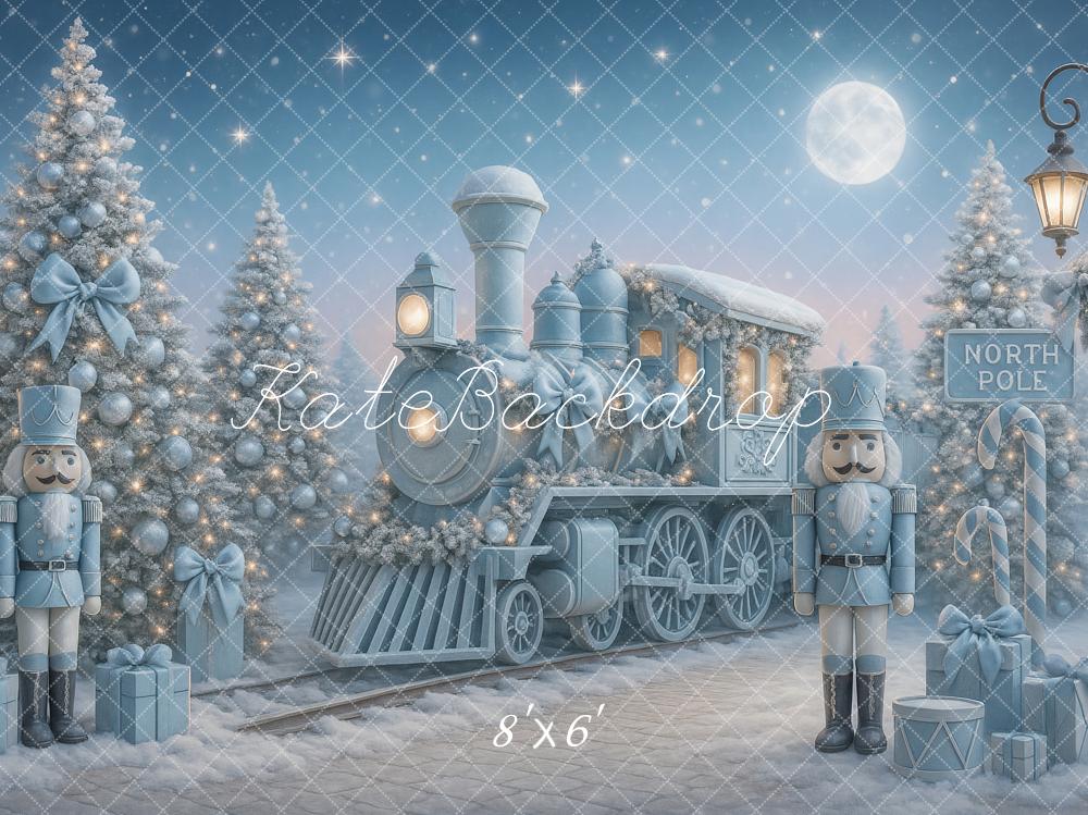 Kate Blue Train Nutcracker Backdrop Designed by Ashley Paul