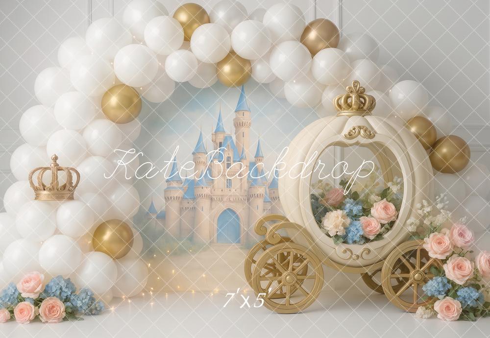 Kate Castle Carriage Balloons Backdrop Designed by Ashley Paul