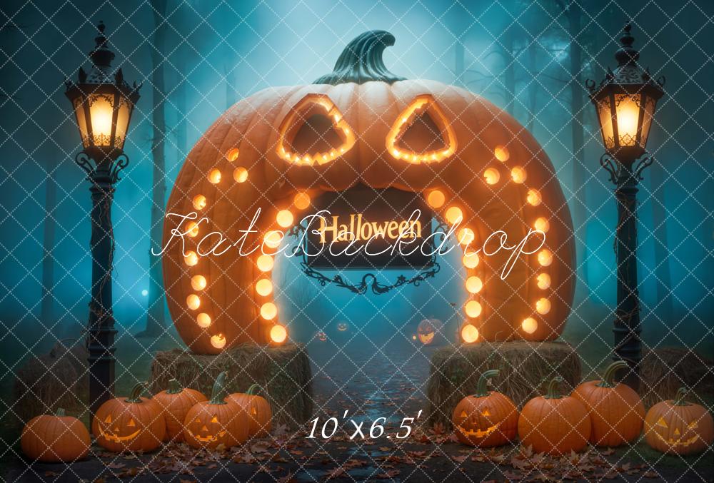 Kate Halloween Pumpkin Fleece Backdrop Designed by Chain - Kate Backdrop AU