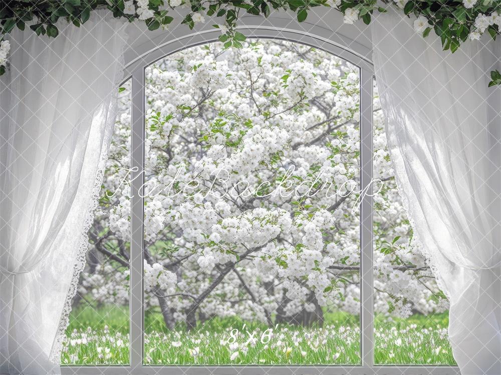 Kate White Blossom Arch Window Backdrop Spring Designed by Mini MakeBelieve - Kate Backdrop AU
