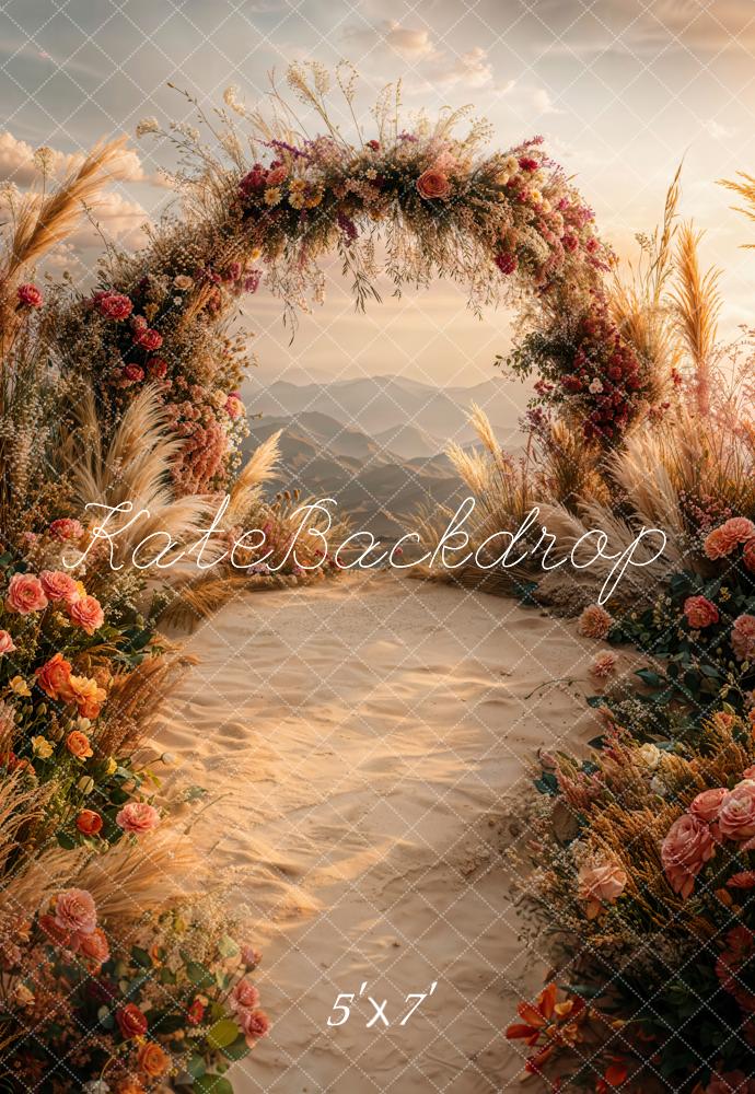 Kate Flower Arch Pampas Grass Backdrop Designed by Emetselch - Kate Backdrop AU