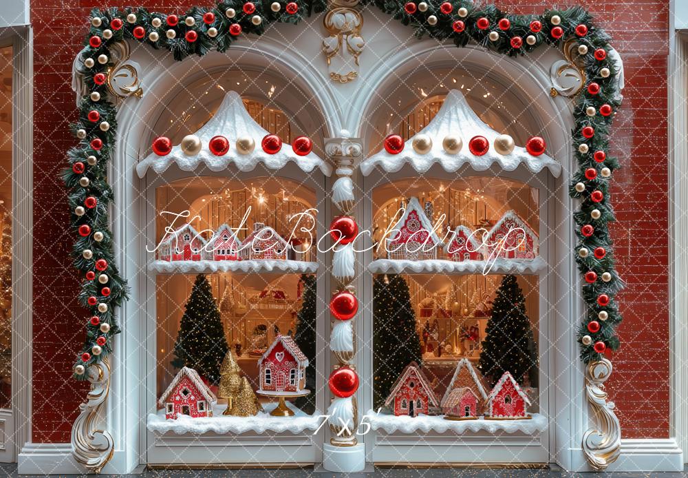 Kate Christmas Gingerbread House Window Backdrop Designed by Mini MakeBelieve - Kate Backdrop AU