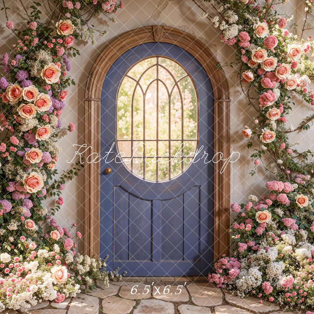 Kate Flower Arch Door Stone Backdrop Designed by Emetselch