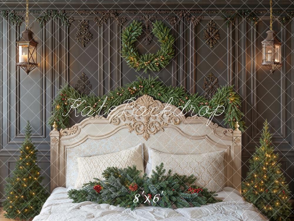 Kate Christmas Bedroom Retro Fleece Backdrop Designed by Emetselch