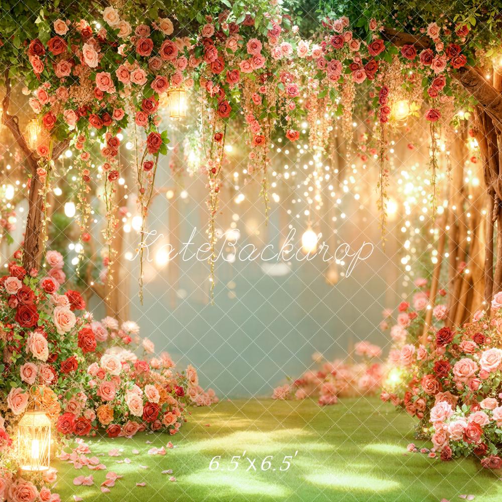 Kate Spring Flower Fairy Lights Backdrop Designed by Emetselch