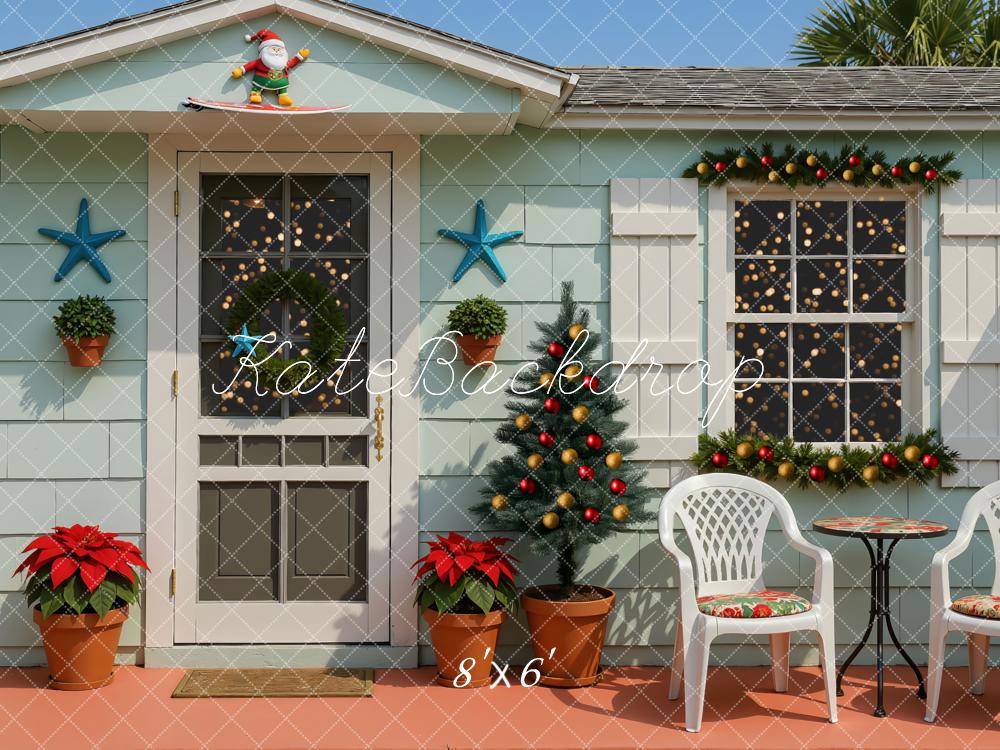 Kate Christmas Coastal House Decorations Backdrop Designed by Mini MakeBelieve - Kate Backdrop AU