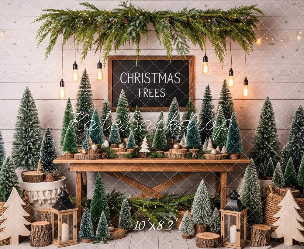 Kate Christmas Trees Table Lanterns Backdrop Designed by Patty Roberts