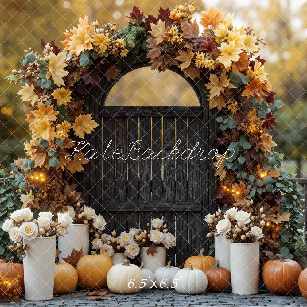 Kate Autumn Arch Pumpkins Backdrop Designed by Mini MakeBelieve