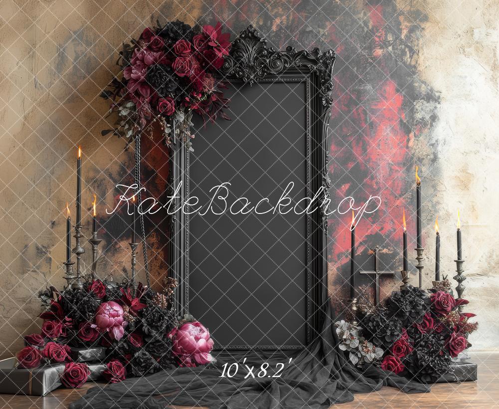 Kate Gothic Floral Candles Halloween Backdrop Designed by Mini MakeBelieve - Kate Backdrop AU