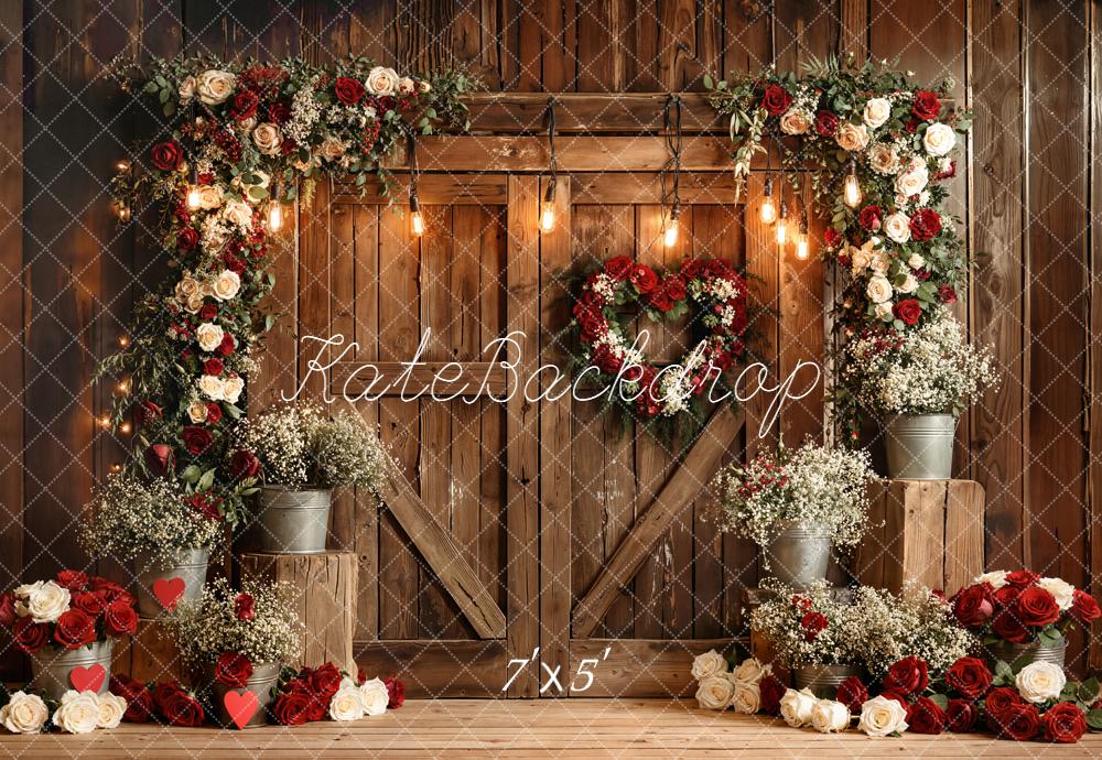 Kate Wedding Flower Arch Barn Door Backdrop Designed by Emetselch