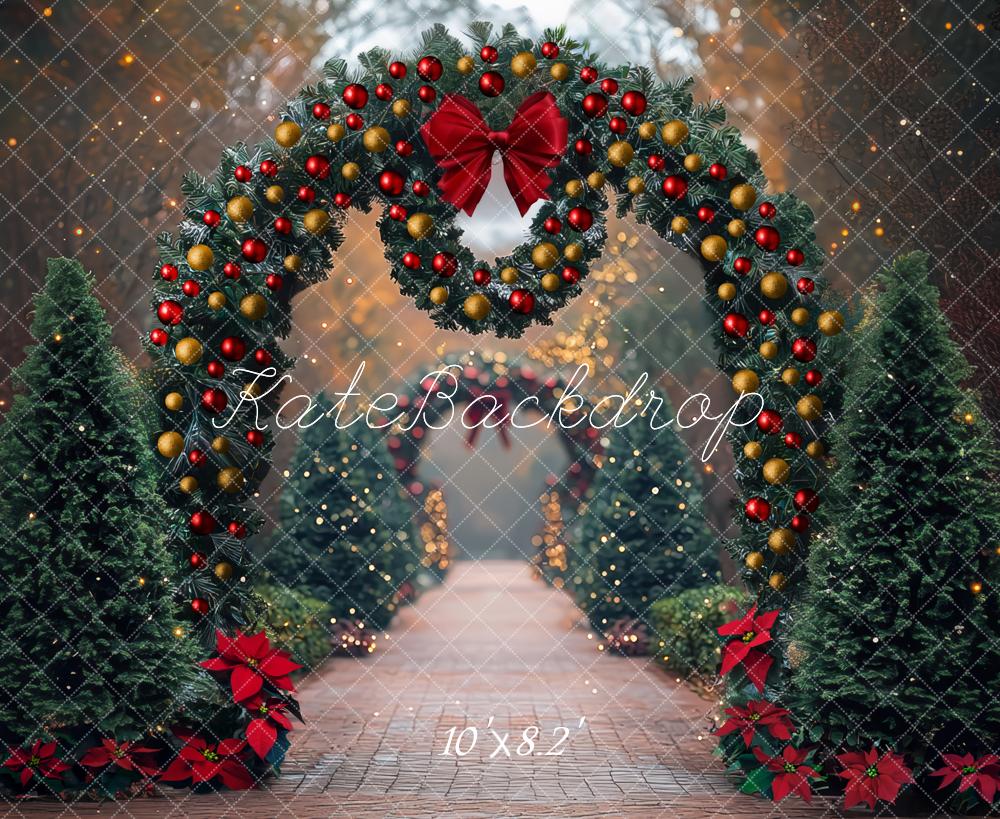 Kate Christmas Garland Arch Pine Trees Backdrop Designed by Mini MakeBelieve - Kate Backdrop AU