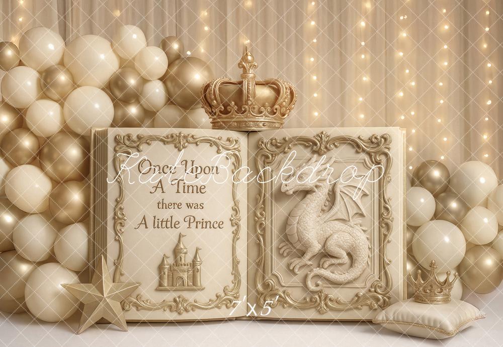 Kate Storybook Dragon Crown Cake Smash Backdrop Designed by Ashley Paul - Kate Backdrop AU