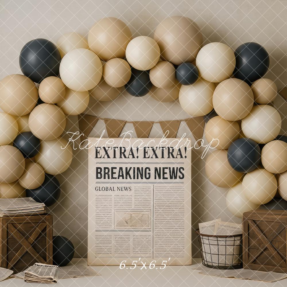 Kate Breaking News Balloons Cake Smash Backdrop Designed by Mini MakeBelieve