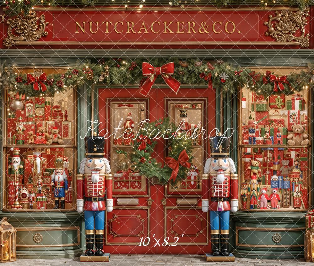 Kate Christmas Nutcracker Shop Fleece Backdrop Designed by Emetselch