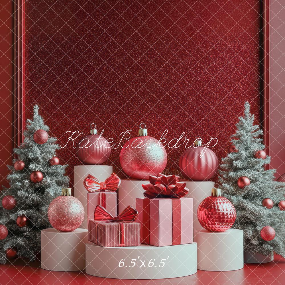 Kate Christmas Trees Gifts Ornaments Backdrop Designed by Mini MakeBelieve - Kate Backdrop AU
