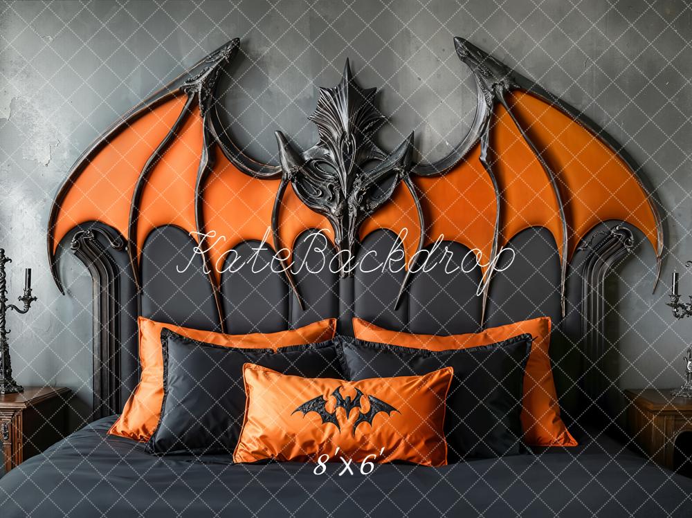 Kate Halloween Bat Headboard Fleece Backdrop Designed by Emetselch