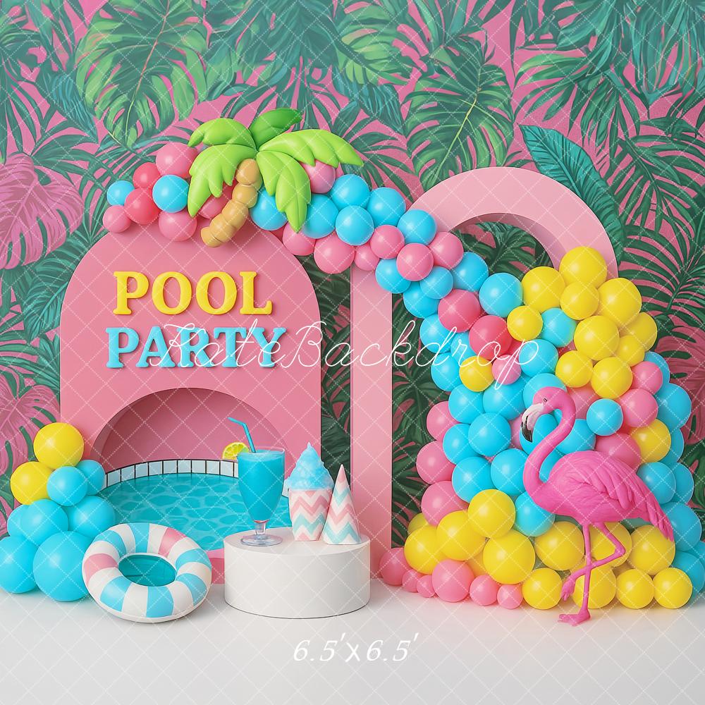 Kate Pool Party Balloons Flamingo Backdrop Designed by Ashley Paul - Kate Backdrop AU