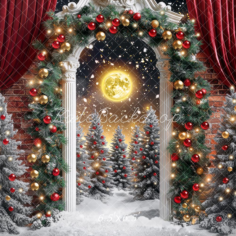 Kate Christmas Arch Moonlit Snowy Backdrop Designed by Mini MakeBelieve - Kate Backdrop AU