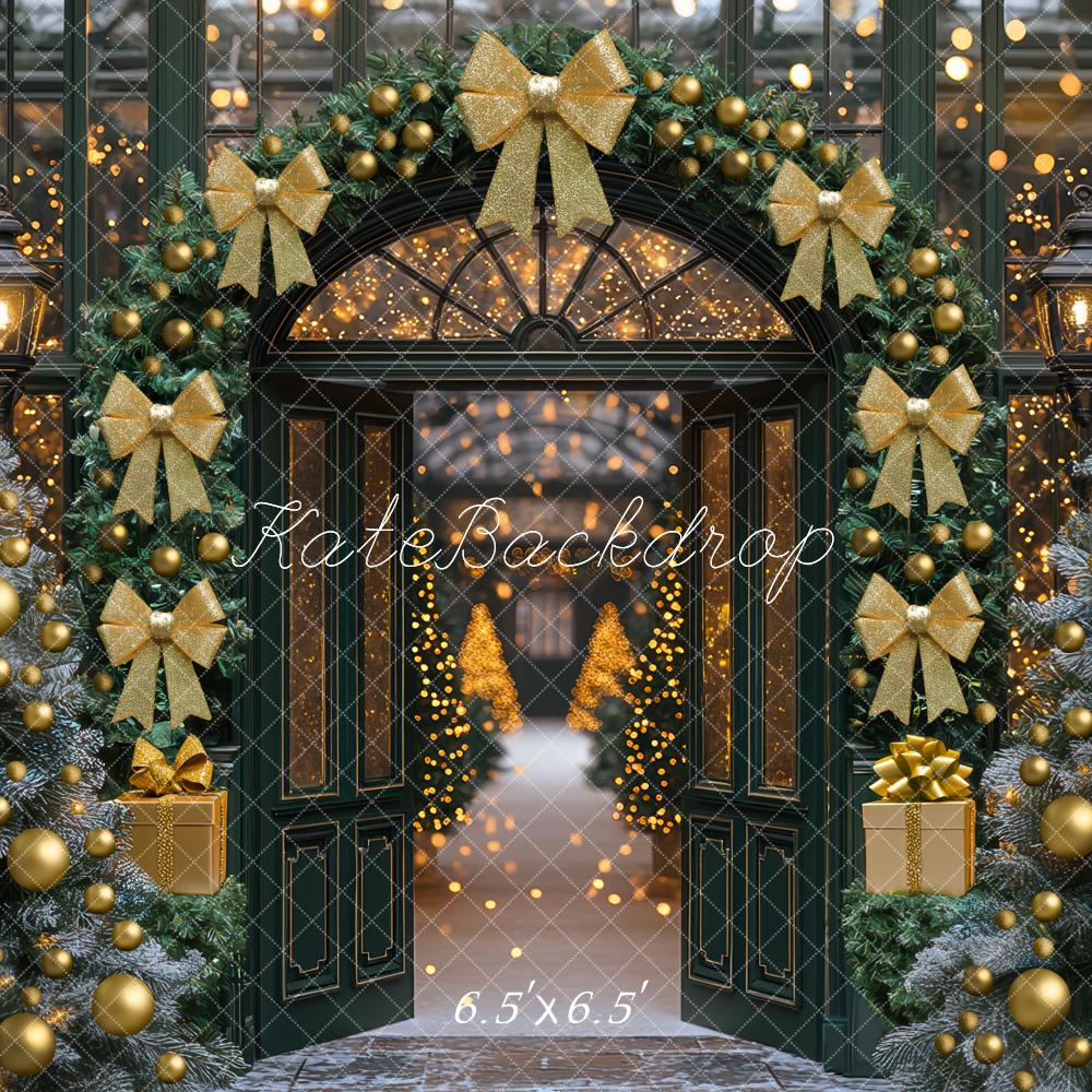 Kate Christmas Archway Gold Bow Backdrop Designed by Mini MakeBelieve - Kate Backdrop AU