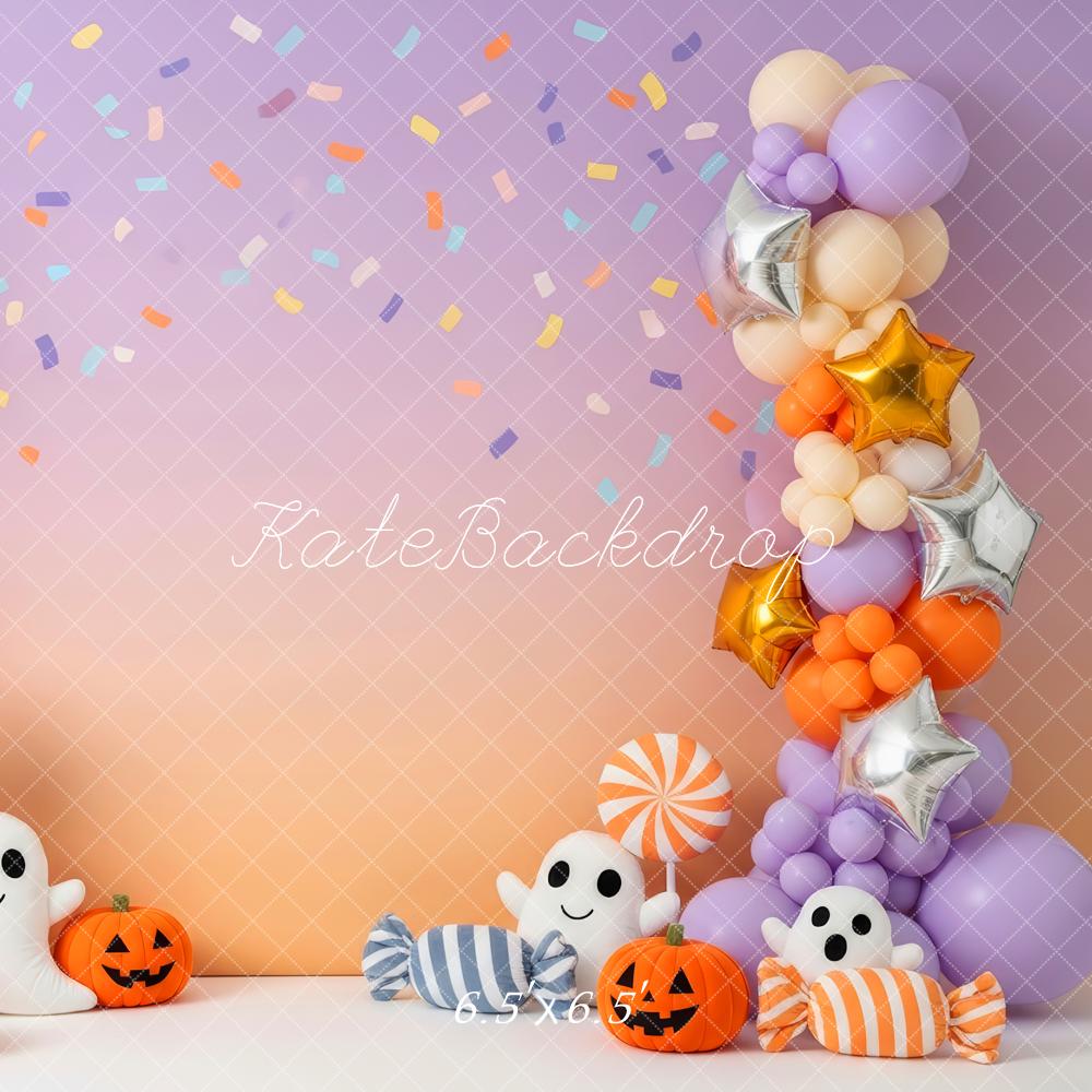 Kate Halloween Balloons Ghosts Pumpkins Backdrop Designed by Patty Roberts
