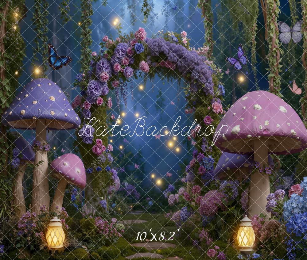 Kate Fairy Fantasy Flower Arch Fleece Backdrop Designed by Emetselch