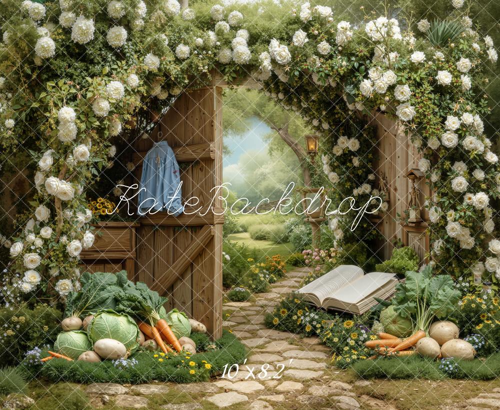 Kate Garden Arch Open Book Vegetables Backdrop Designed by Chain