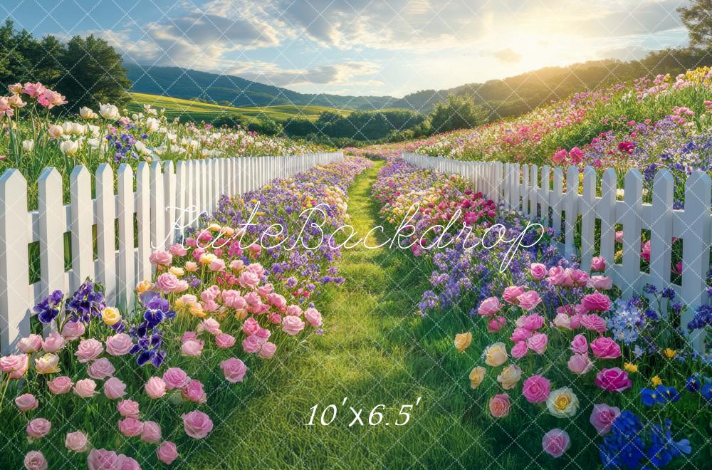 Kate Garden Flower Path Fence Backdrop Designed by Mini MakeBelieve - Kate Backdrop AU