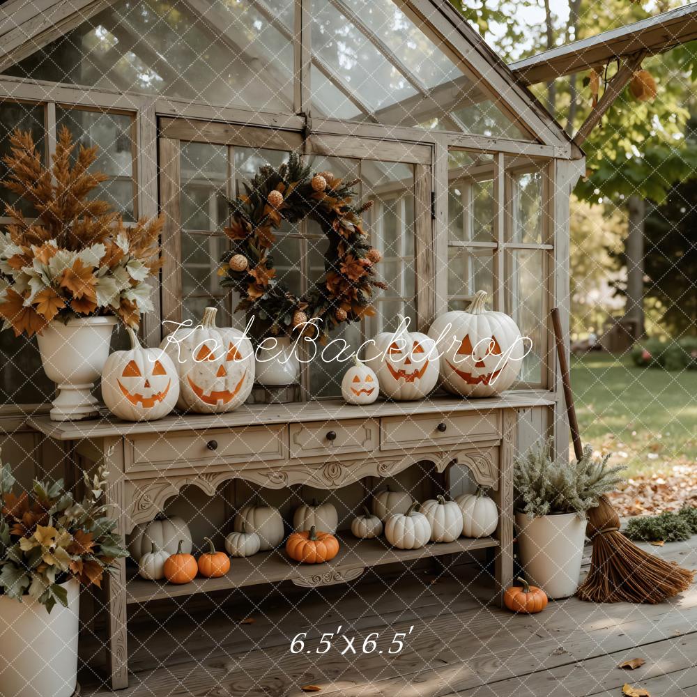 Kate Halloween Pumpkin Greenhouse Backdrop Designed by Mini MakeBelieve