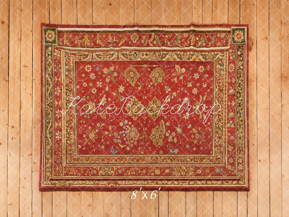 Kate Vintage Fabric Texture Wooden Floor Fleece Backdrop Designed by Emetselch - Kate Backdrop AU