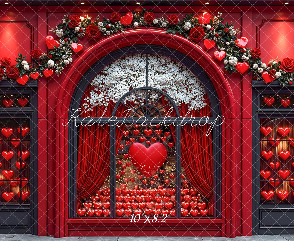 Kate Valentine Red Hearts Backdrop Designed by Mini MakeBelieve