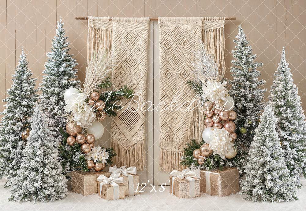 Kate Boho Christmas Fleece Backdrop Designed by Emetselch