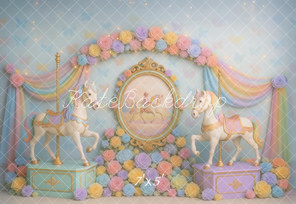 Kate Carousel Horses Backdrop Designed by Ashley Paul