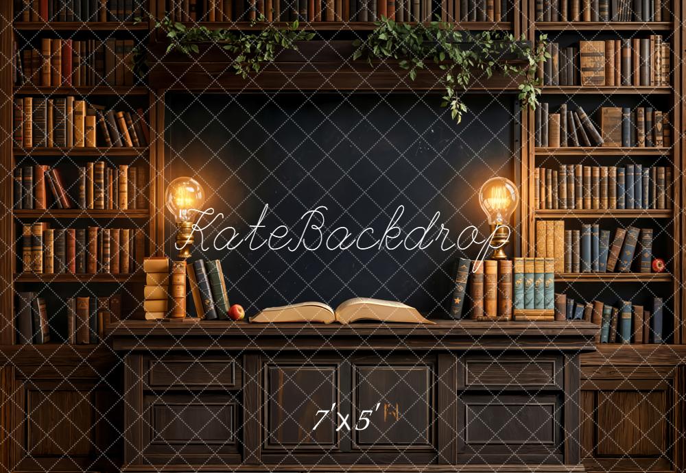 Kate Library Bookshelves Vintage Backdrop Designed by Emetselch - Kate Backdrop AU