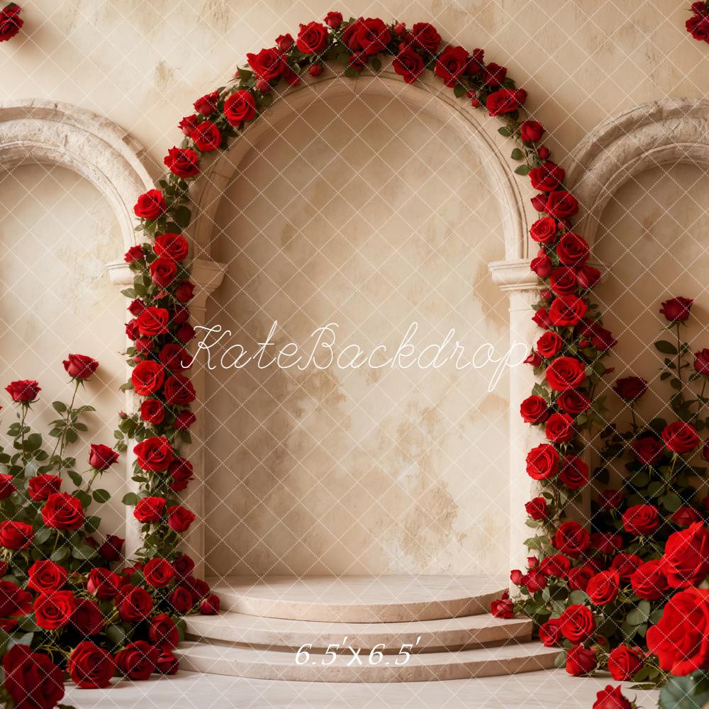 Kate Flower Arch Red Roses Backdrop Designed by Emetselch