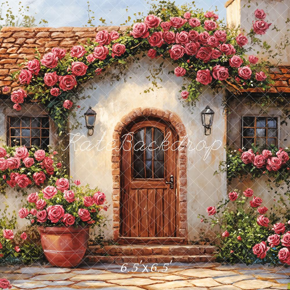 Kate Cottage House Climbing Roses Backdrop Designed by Emetselch