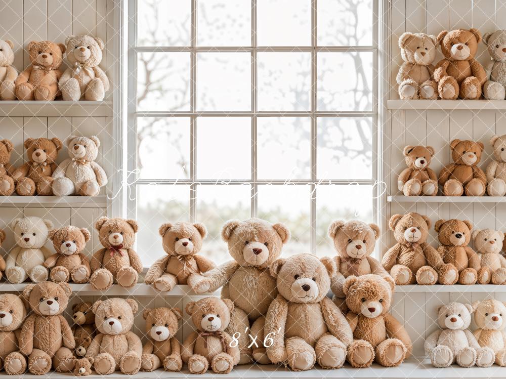 Kate Teddy Bears Window Shelves Fleece Backdrop Designed by Emetselch - Kate Backdrop AU