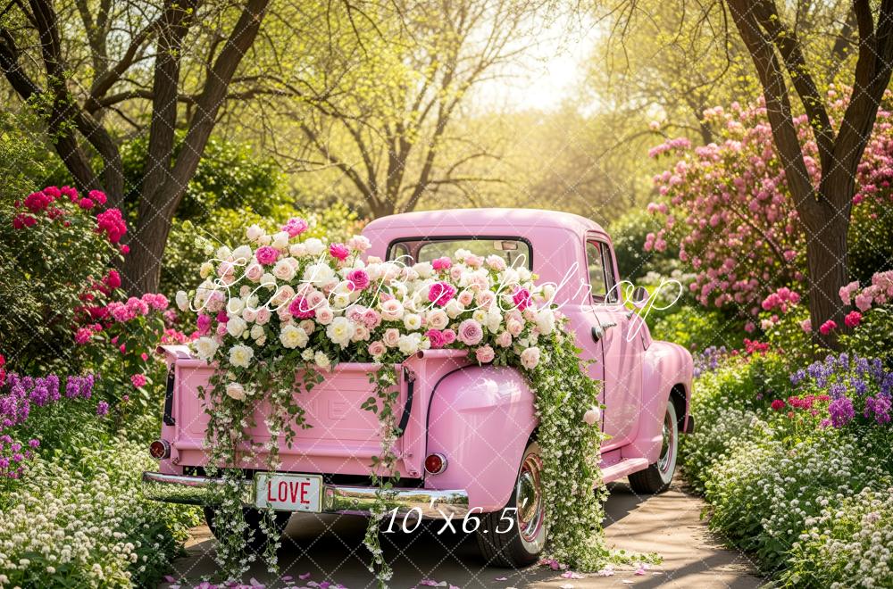 Kate Truck Pink Spring Garden Backdrop Designed by Patty Roberts