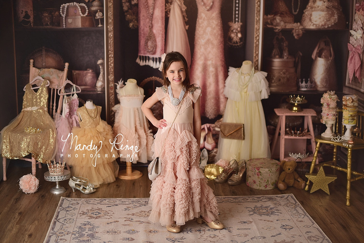Kate Fancy Princess Dress Up Closet Backdrop Designed by Mandy Ringe Photography