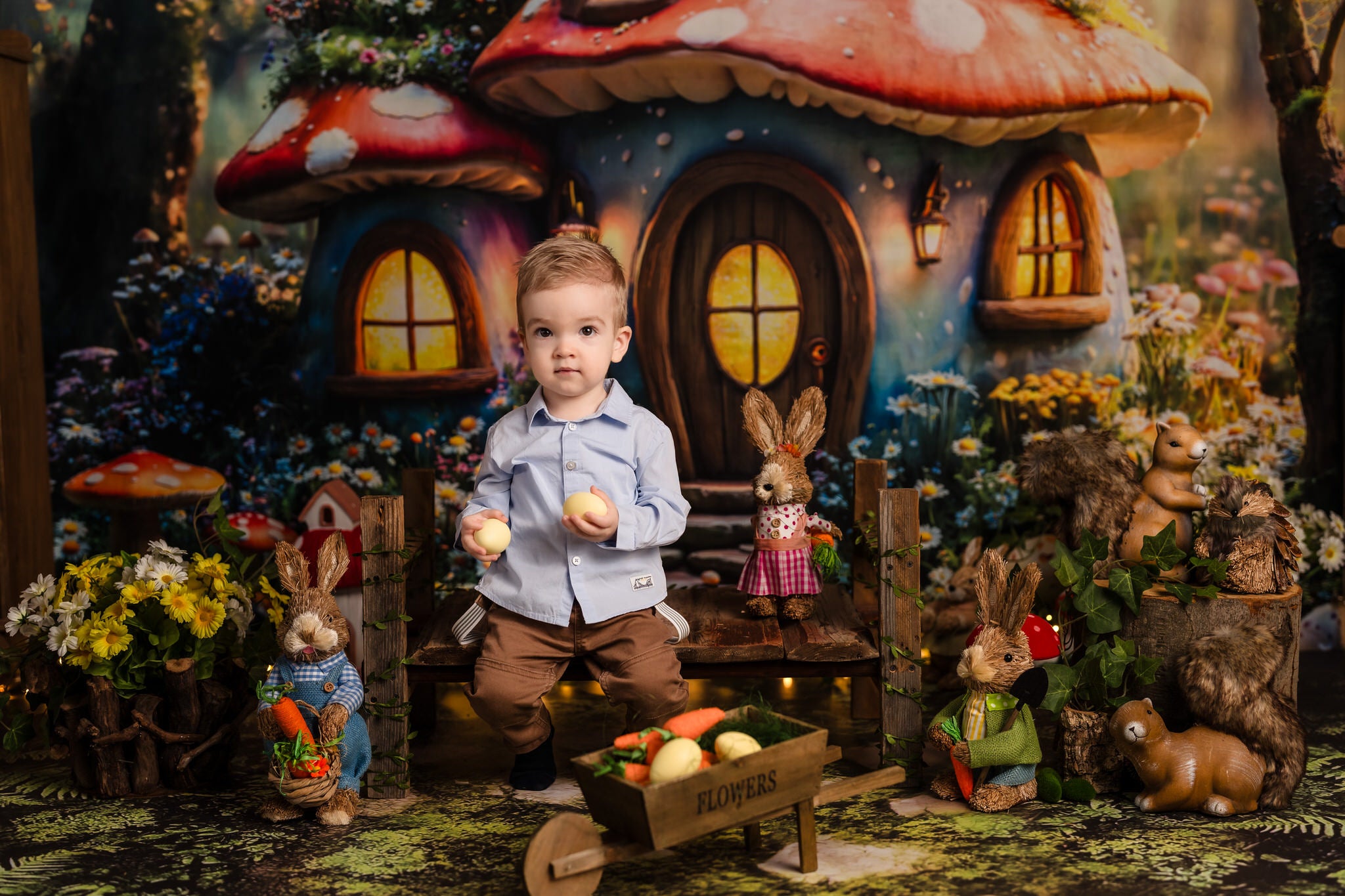 Kate Easter Fairy Mushroom House Forest Backdrop Designed by Emetselch - Kate Backdrop AU