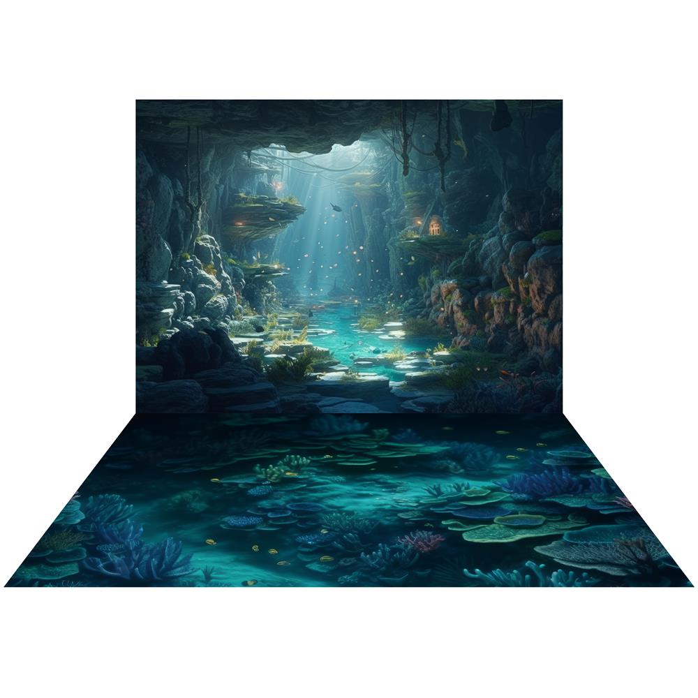 Kate Underwater World Light Backdrop+Seabed Floor Designed by Mandy Ringe Photography - Kate Backdrop AU