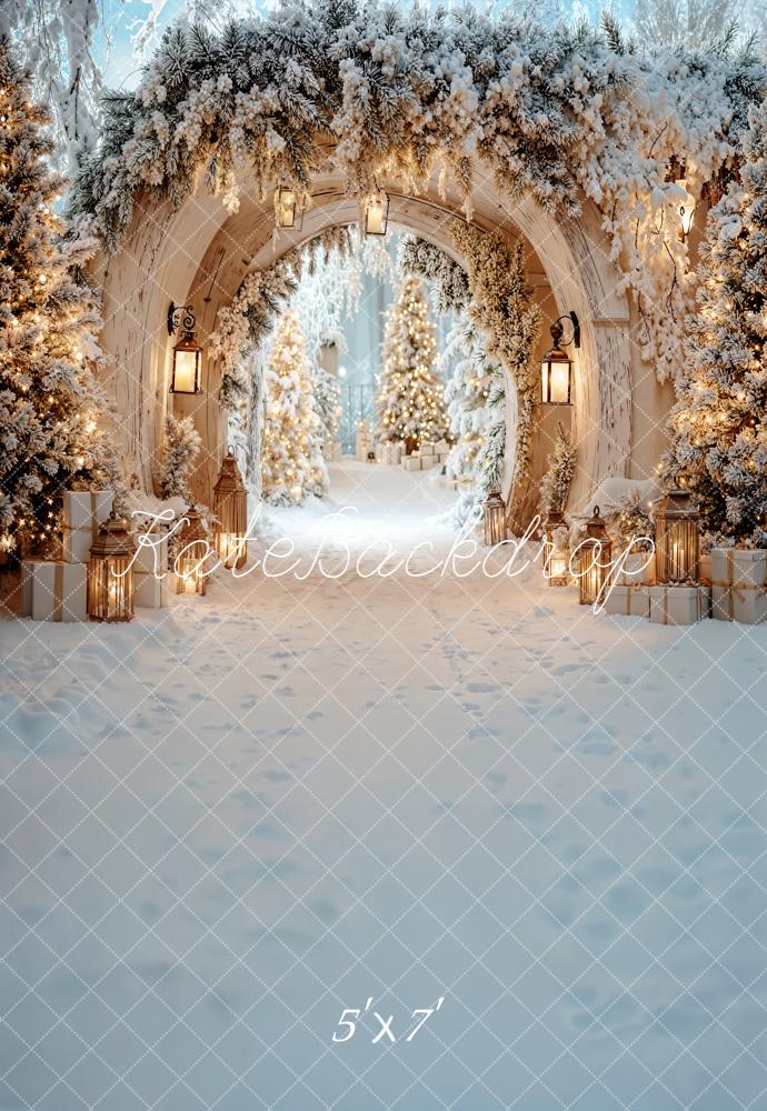 Kate Christmas Snowy Arch Backdrop Designed by Emetselch - Kate Backdrop AU